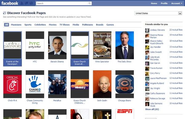 Facebook Page Browser